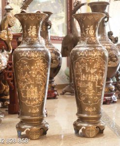 ĐÔI LỌ ĐỒNG ĐỎ 1M2 KHẢM TAM KHÍ