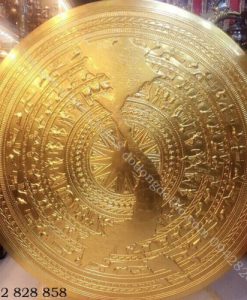 MẶT TRỐNG ĐỒNG HÌNH BẢN ĐỒ 1M20 THIẾP VÀNG 9999