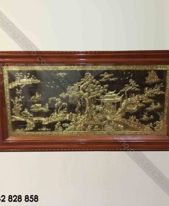 TRANH ĐỒNG QUÊ ĐỒNG VÀNG SƠN ĐEN 2M3 x 1M2