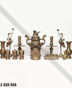 BỘ NGŨ SỰ ĐỒNG VÀNG HUN NÂU RỒNG NỔI VÀ PHỤ KIỆN