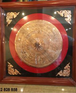 TRANH MẶT TRỐNG ĐỒNG ĐỒNG ĐỎ 60x60cm
