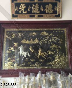 TRANH MÃ ĐÁO THÀNH CÔNG 2M5 X 1M5 KHUNG GỖ GỤ