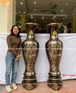 LỌ HOA 1M67 KHẢM TAM KHÍ