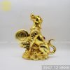 TƯỢNG CHÓ CHỮ LỘC MẠ VÀNG 24K