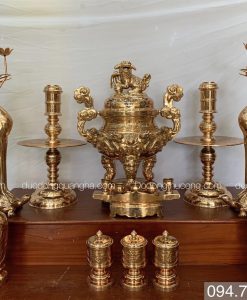 BỘ ĐỈNH ĐỒNG ĐỎ RỒNG NỔI CAO 70CM